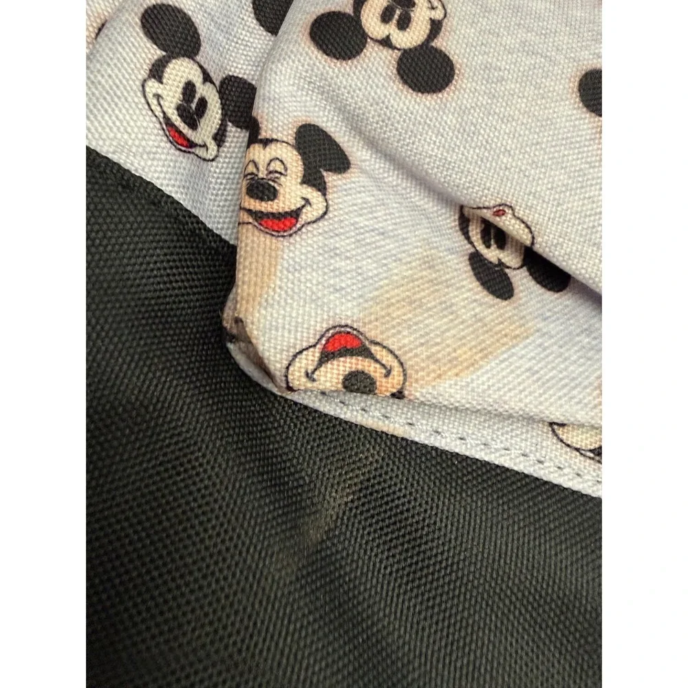 Disney Mickey Mouse All Over Print Backpack Grey Black Canvas‎ School Travel Bag